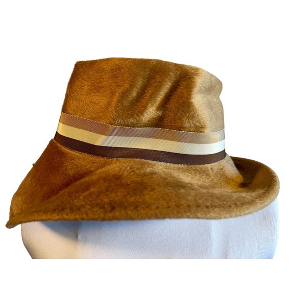 Vintage Winner Hat Top Soleh Beige Unisex Ribbon Bow - Picture 2 of 9